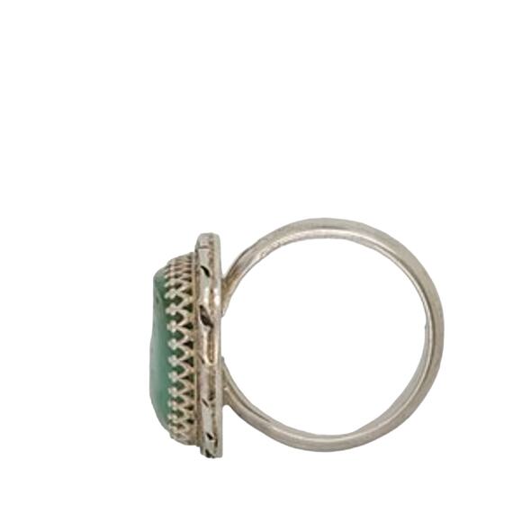 Early Jerry Roan researched Sterling Silver Green Turquoise Mens Ring sz 11.75 - Picture 3 of 10